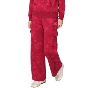 GAP Kids Girl’s Youth Fleece Pant Floral Fuchsia Size 10/12